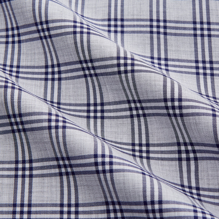 Grey Multi Check Cotton Tailored Fit Shelton Shirt Image 1