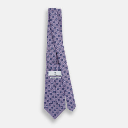 Lilac Medallion Silk Tie Image 3