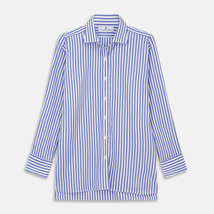 Pale Blue Candy Stripe Cotton Marlene Shirt