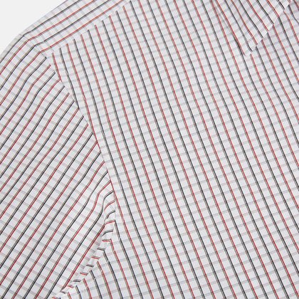 Red and midnight blue Tattersall Check Windsor Shirt Image 5