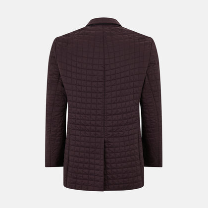 Fulham Burgundy Single-Breasted Quilted Blazer Image 2
