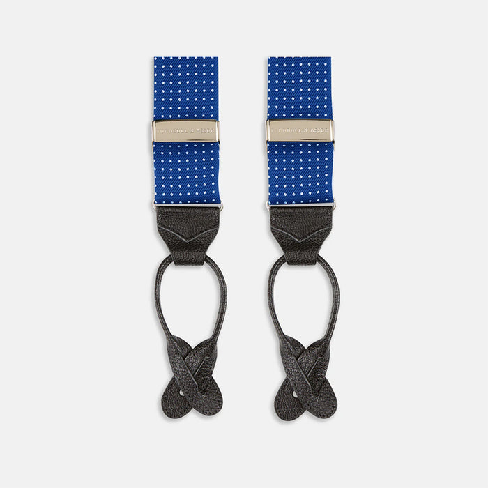 Royal Blue Small Spot Adjustable Silk Braces