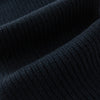 View 3 of product The Navy Rib-Knit Cashmere Scarf by Turnbull & Asser is neatly folded and looped in a simple knot against a white background, highlighting its refined luxury appeal.