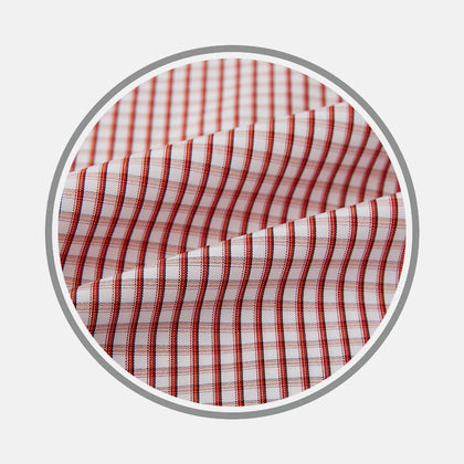 Red Micro Shadow Check Fabric