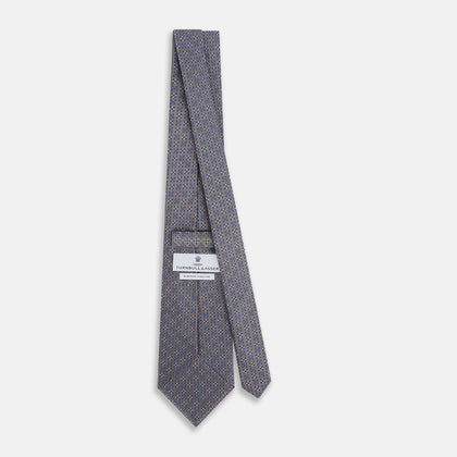 Silver and Pale Blue Multi Dot Silk Tie Image 3