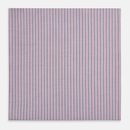 Antique Pink Ticking Stripe Hand-Rolled Handkerchief Image 2