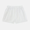 View 1 of product Turnbull & Asser's Yellow and Blue Double Stripe Godfrey Boxer Shorts are luxury men's underwear, made from premium Italian cotton with a loose fit, thin vertical blue and yellow stripes, and an elastic waistband on a white background.