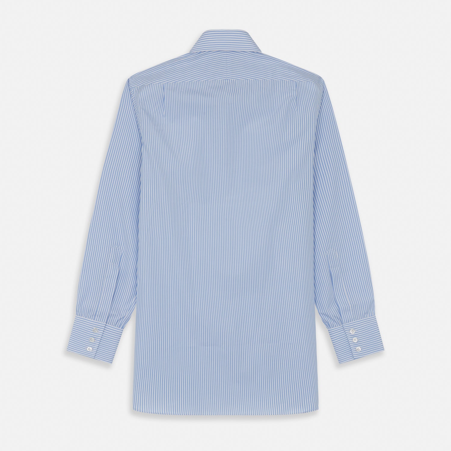 View 3 of product Light Blue Bengal Stripe Shirt with T&A Collar and 3-Button Cuffs