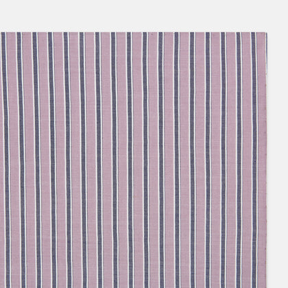 Antique Pink Ticking Stripe Hand-Rolled Handkerchief