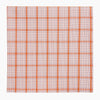 Hand Rolled Orange Graph Overlay Check Handkerchief