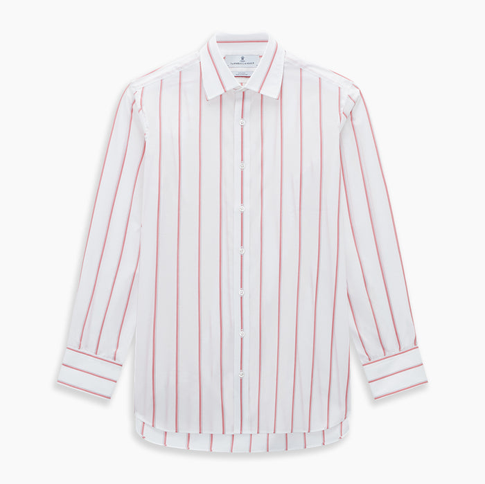 Coral Track Stripe Mayfair Shirt Image 6