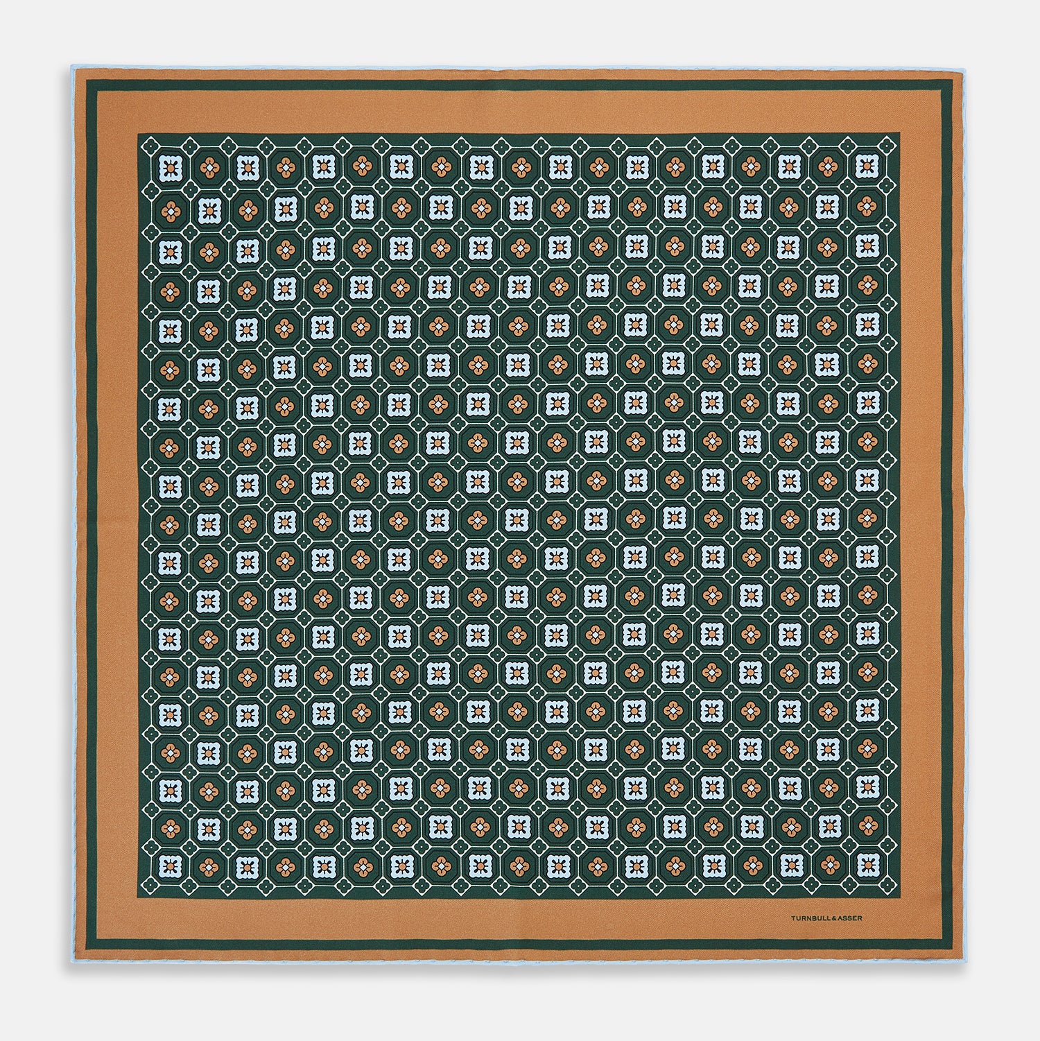 Image 4 of product Forest Green Floral Tile Silk Pocket Square