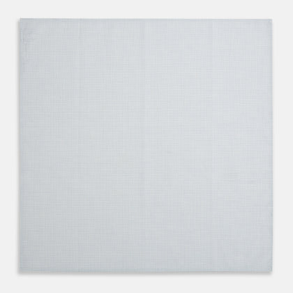 Hand Rolled Pale Blue Graph Check Handkerchief