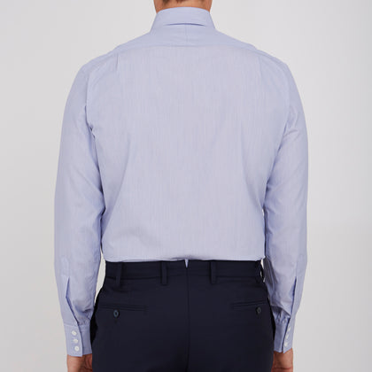Blue Hairline Stripe Shirt with T&A Collar and 3-Button Cuffs Image 2