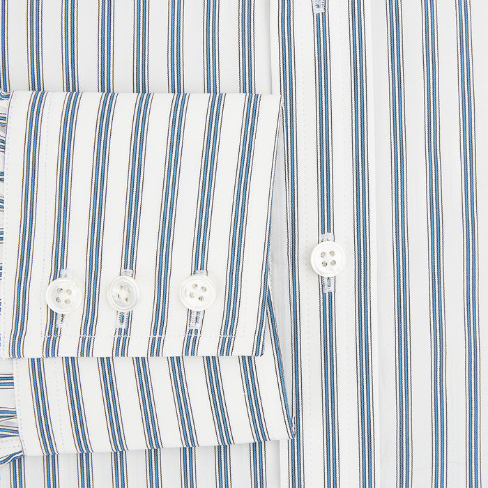 Blue Multi Wide Track Stripe Mayfair Shirt Image 3