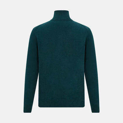 Hunter Green Half-Zip Cashmere Jumper Image 2