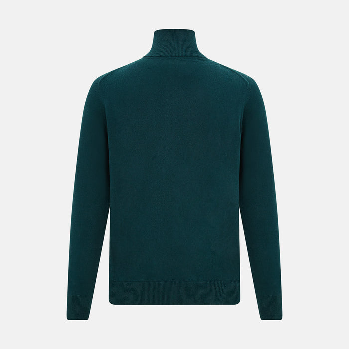 Hunter Green Half-Zip Cashmere Jumper Image 2