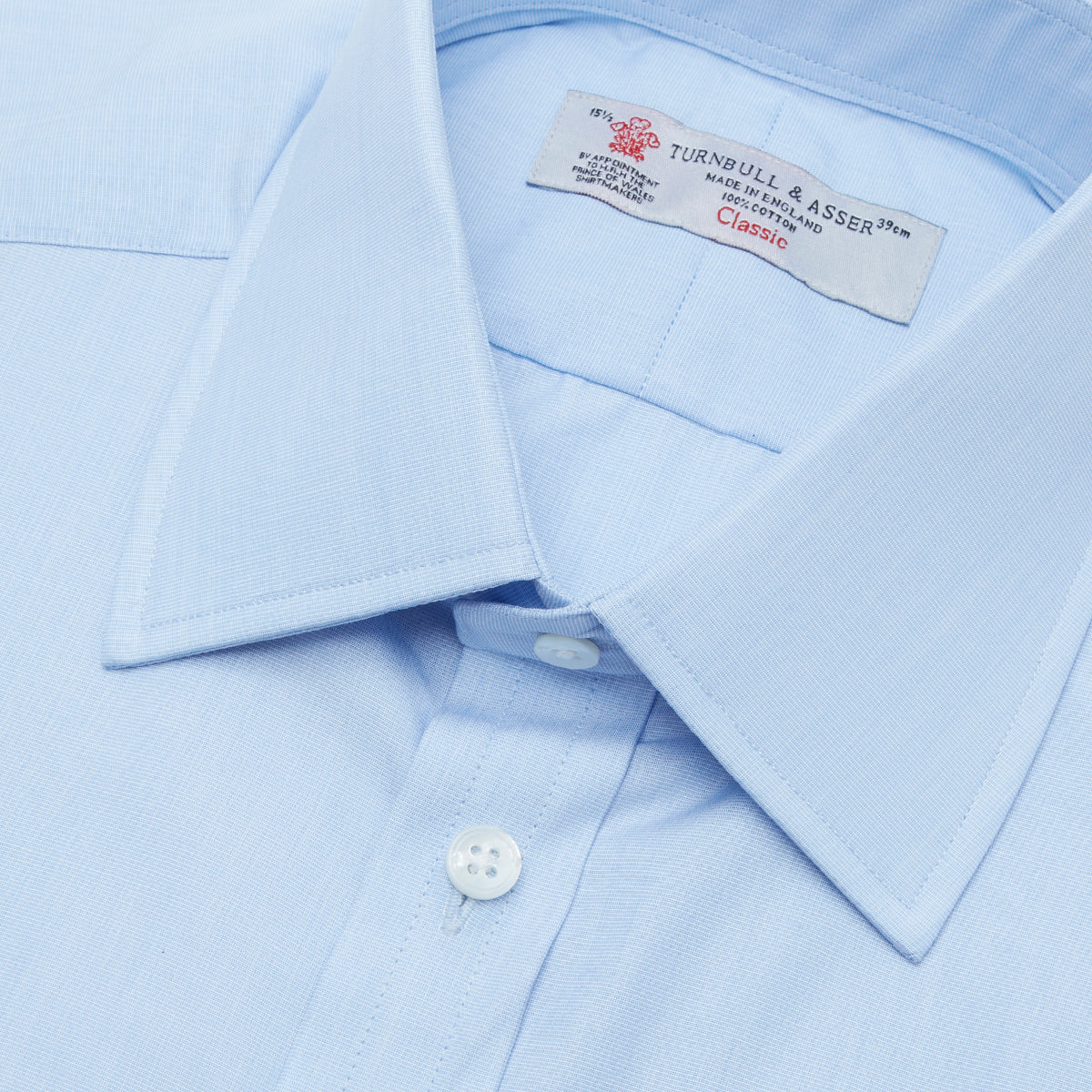 Light Blue End-on-End Shirt with T&A Collar and 3-Button Cuffs