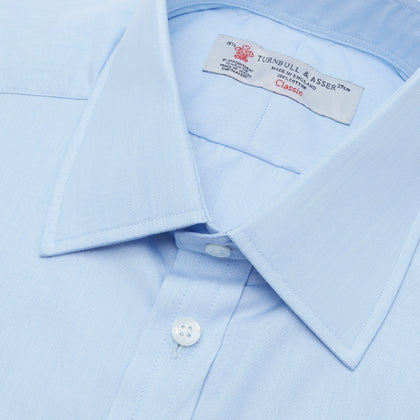 Light Blue End-on-End Shirt with T&A Collar and 3-Button Cuffs Image 4