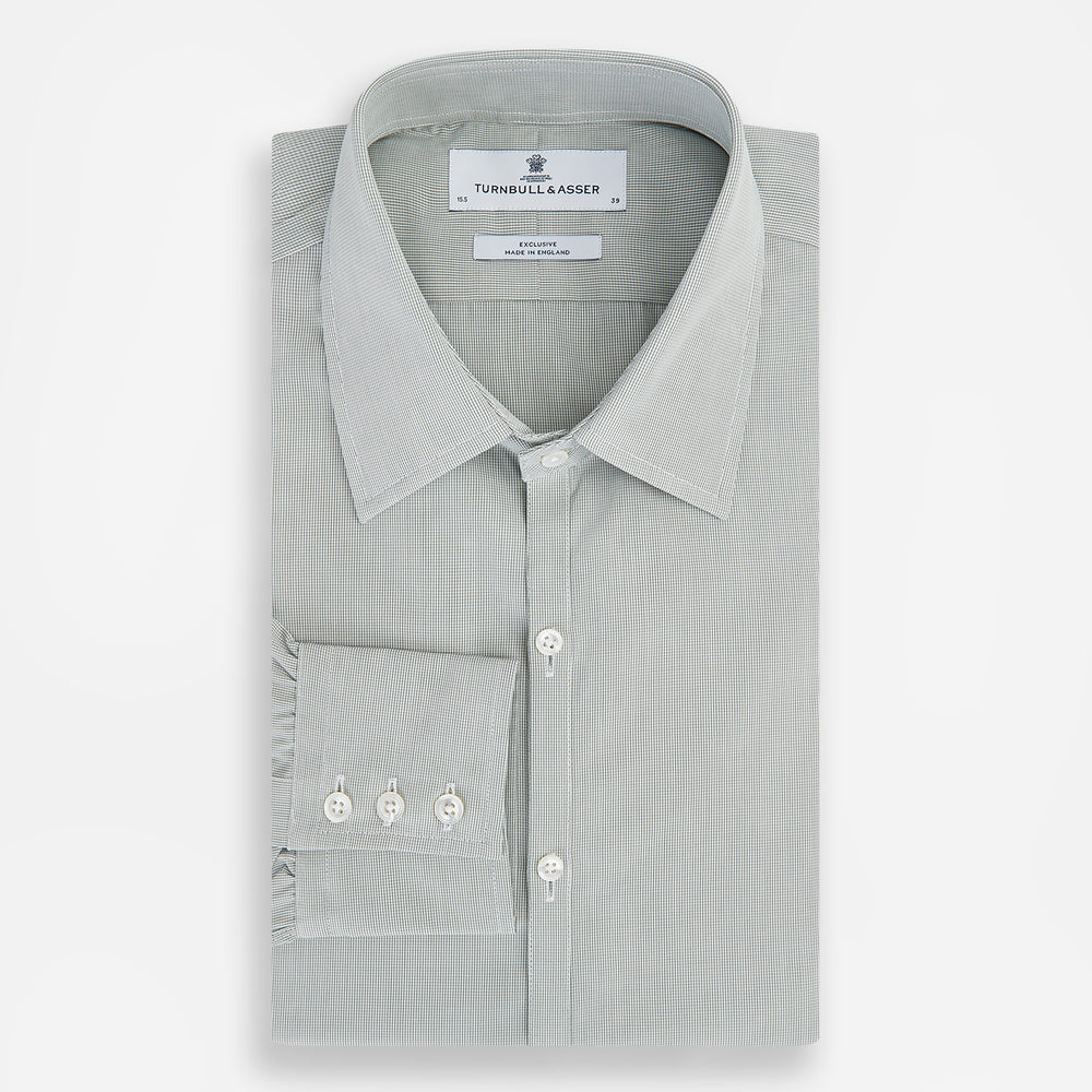 Dark Green Micro Graph Check Westminster Shirt