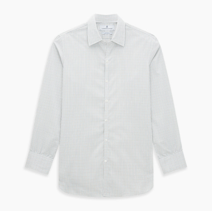 Forest Melange and Red Micro Check Windsor Shirt Image 8