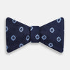 Navy and Sky Blue Motif Silk Bow Tie