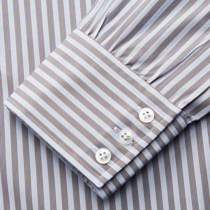 Pale Blue Multi Stripe Cotton Regular Fit Mayfair Shirt Image 2