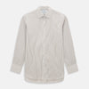 View 1 of product The Coffee Shadow Stripe Mayfair Shirt by Turnbull & Asser is a long-sleeve, button-down style with a T&A collar and fine beige and white stripes, crafted from premium Italian cotton and shown on a white background.