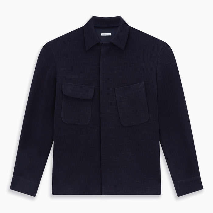 Navy Greenwich Knitted Overshirt Image 6