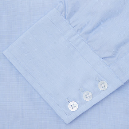 Light Blue End-on-End Shirt with T&A Collar and 3-Button Cuffs Image 5