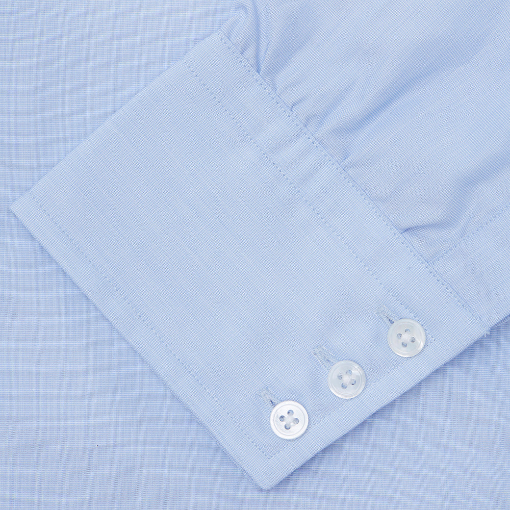 Light Blue End-on-End Shirt with T&A Collar and 3-Button Cuffs