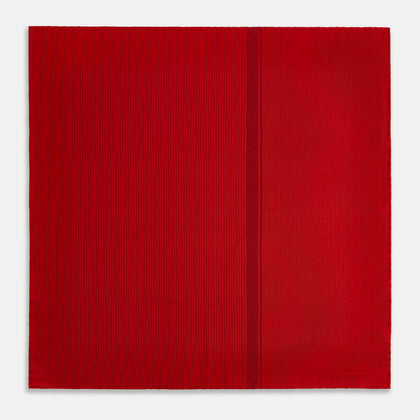 Red and Burgundy Stripe Silk Pocket Square Image 3