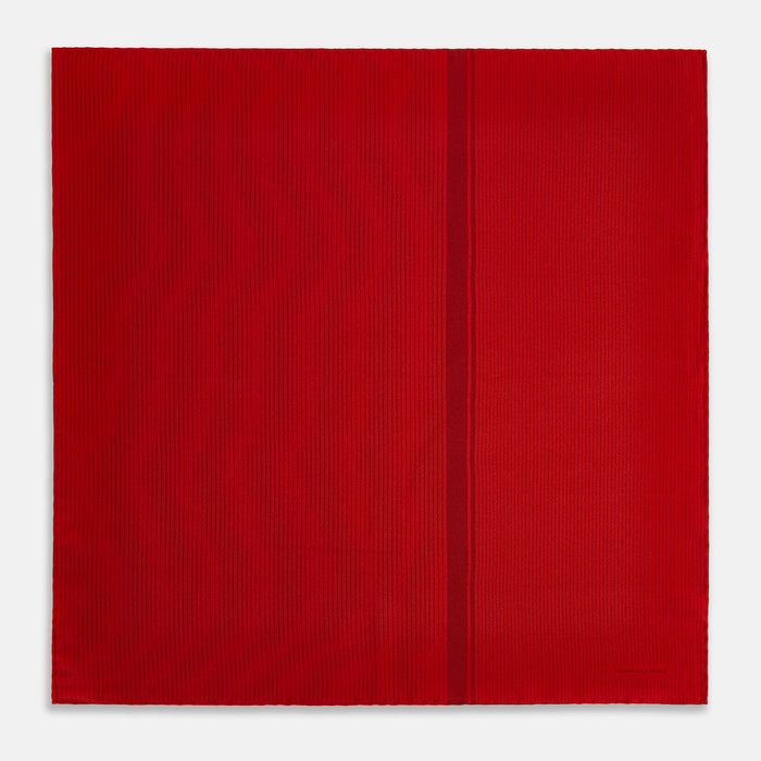 Red and Burgundy Stripe Silk Pocket Square Image 3
