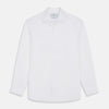 View 1 of product The Turnbull & Asser White Herringbone Tailored Fit Shirt with a Kent collar is displayed against a white background.
