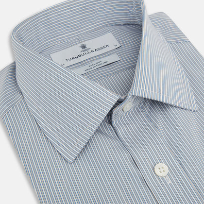 Blue/Brown Ticking Stripe Mayfair Shirt