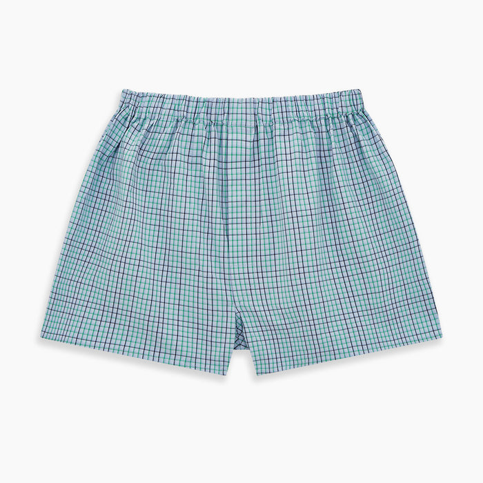 Pale Blue And Green  Multi Check Godfrey Boxer Shorts Image 5