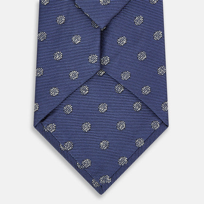 Navy Circle Silk Tie Image 2
