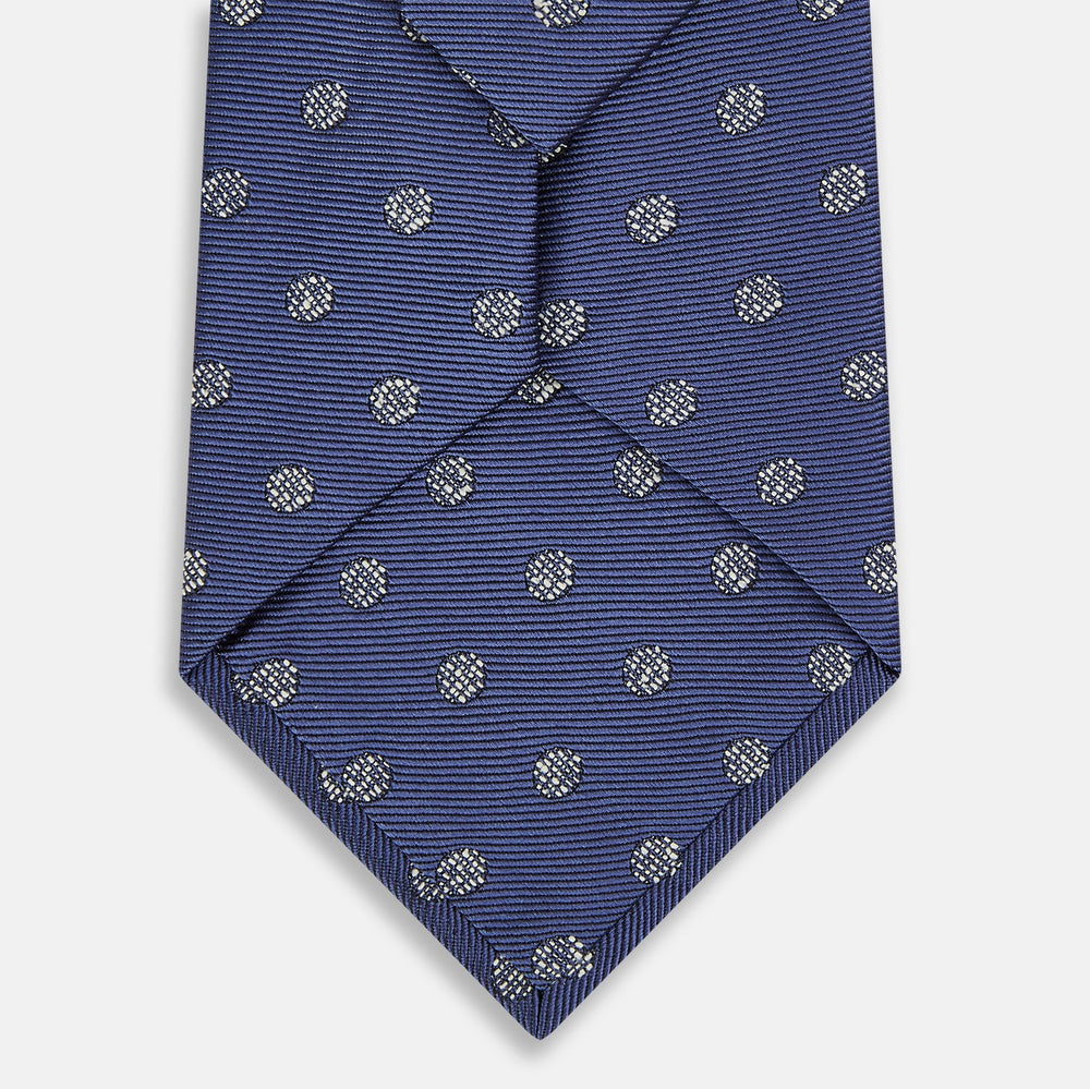 Navy Circle Silk Tie