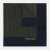 Navy and Yellow Stripe Silk Pocket Square