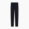 View 8 of product Turnbull & Asser’s Midnight Blue Winston Trousers, in high-twist cotton with belt loops and a button closure, are shown flat against a plain white background.