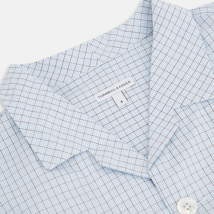 Blue Graph Check Pyjama Shirt