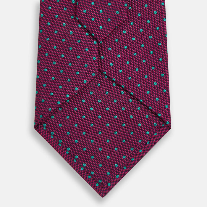 Antique Pink and Green Micro Dot Silk Tie Image 2