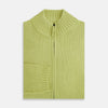 Melon Green Merino High Neck Zipped Cardigan