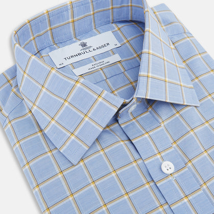 Blue and Yellow Windowpane Mayfair Shirt