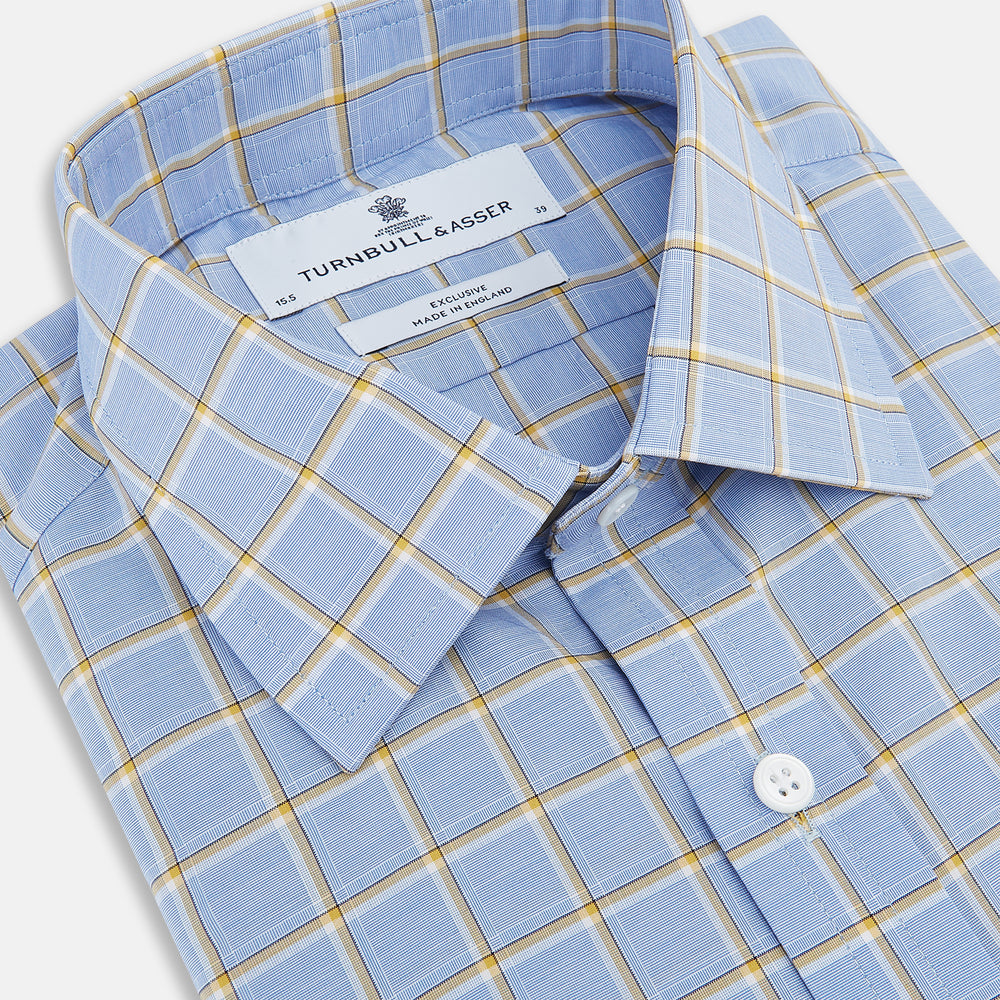 Blue and Yellow Windowpane Mayfair Shirt
