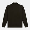 View 3 of product A brown Rugby Polo Shirt by Turnbull & Asser, made of pure cotton with long sleeves, a collar, and a short buttonless placket, is laid flat on a white background.