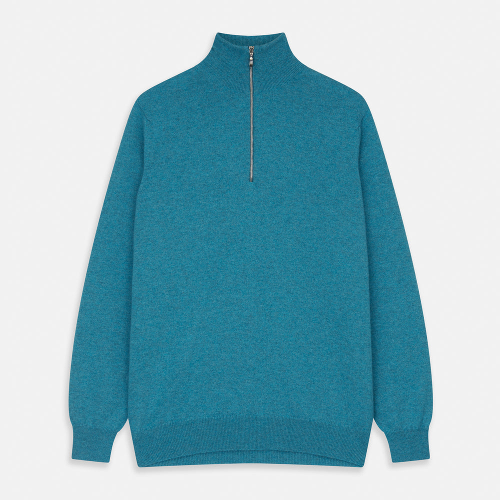 Teal Lennox Half-Zip Jumper