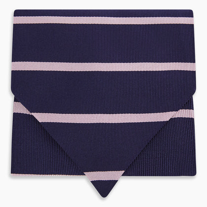 Pink Stripe and Navy Silk Cravat Image 4