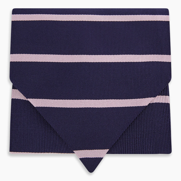 Pink Stripe and Navy Silk Cravat Image 4