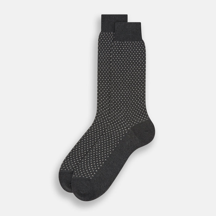 Grey Motif Mid-Length Socks Image 1